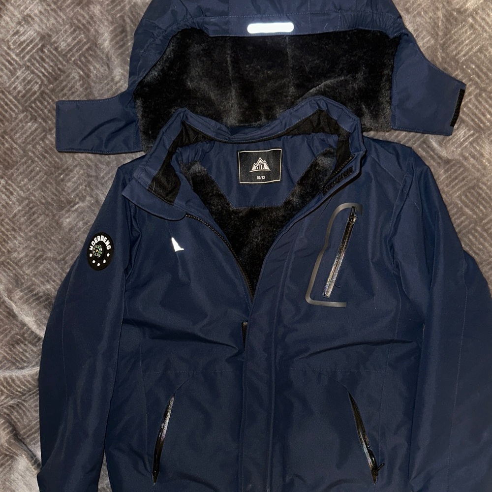 Kids Navy Blue Raincoat with Reflective Accents